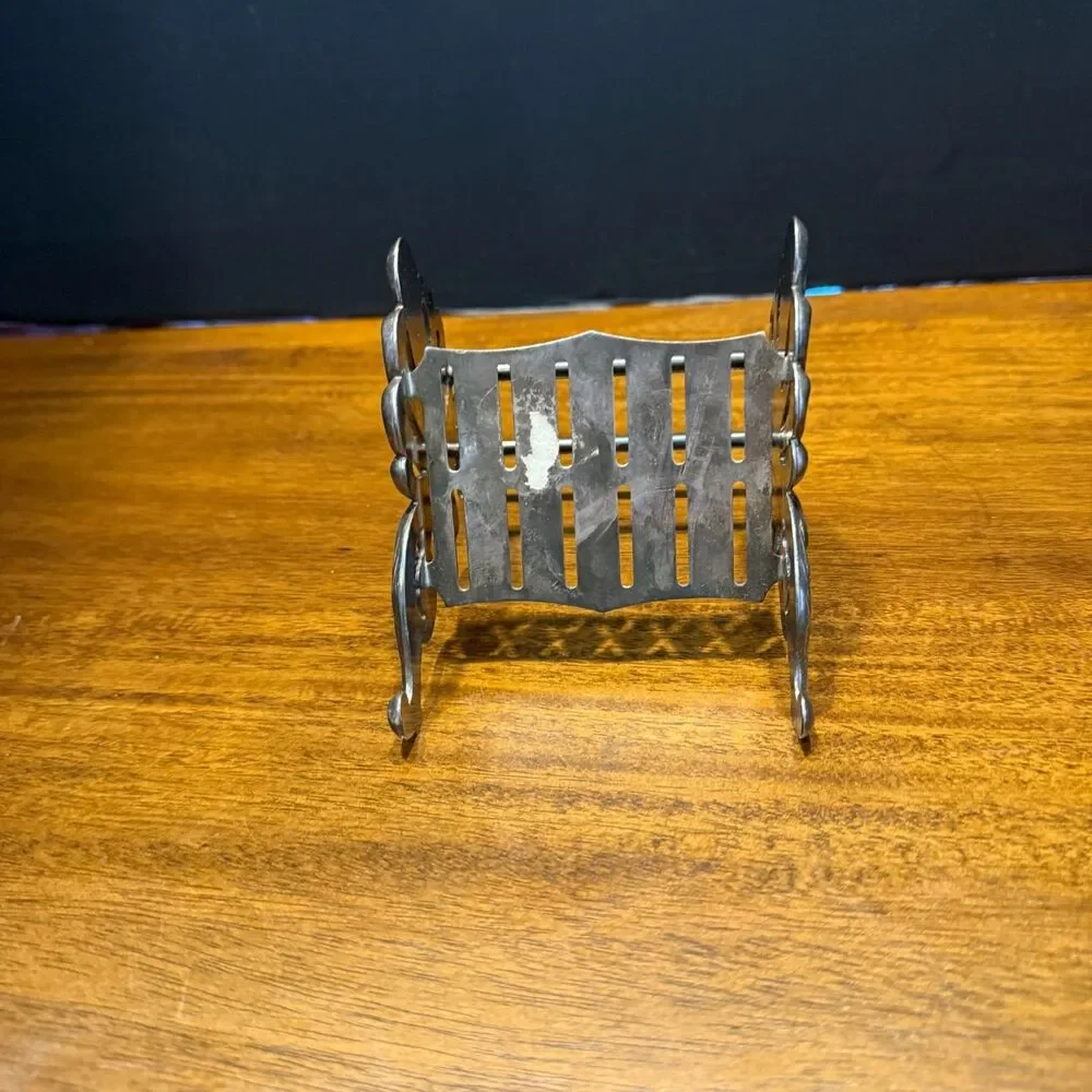 Vintage Silver Plate 12 Slot Knife Holder Buffet Caddy Ornate Rococo Knife Rack